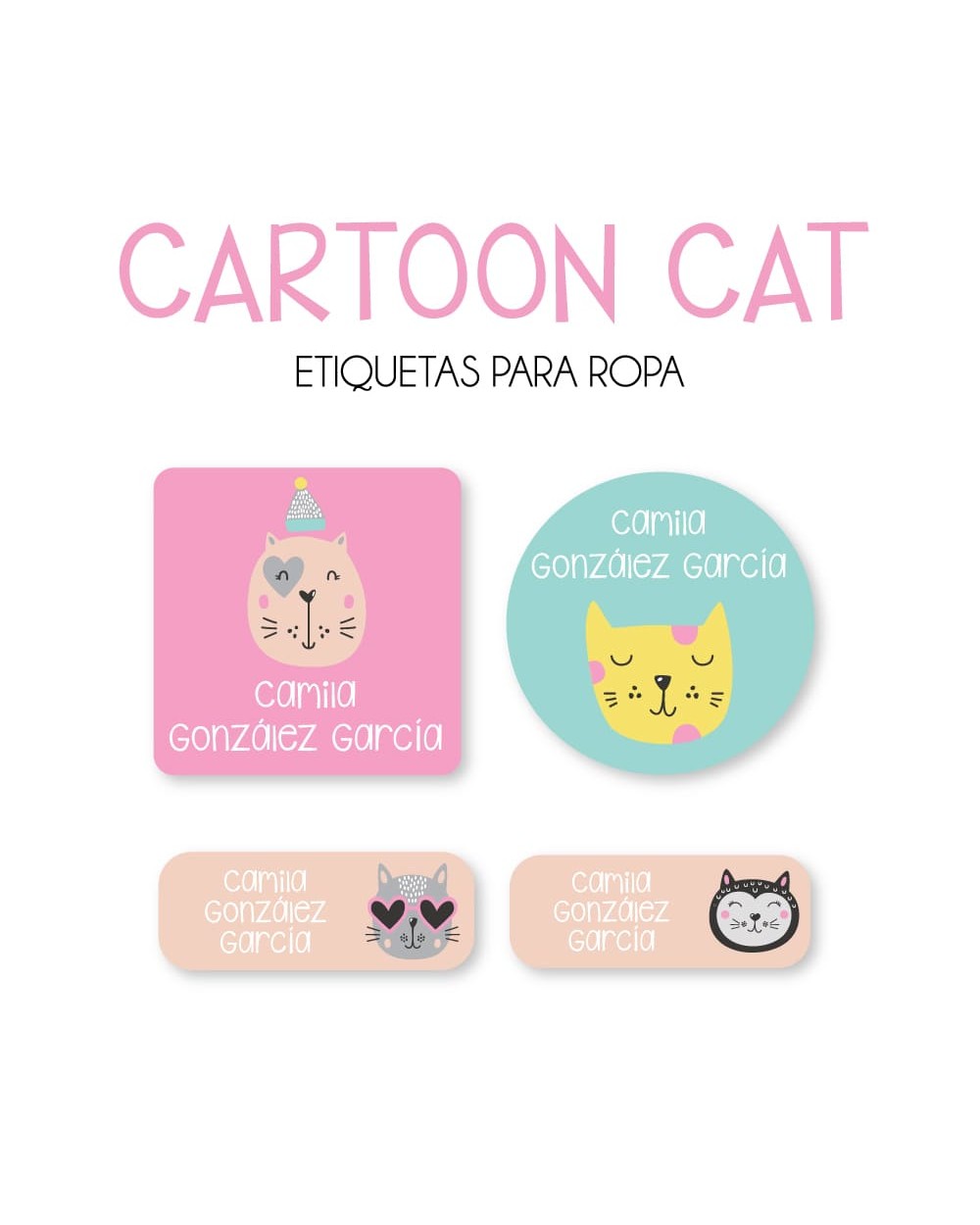 Ropa Cartoon Cat-Etiquetas Para Ropa Ropa Cartoon Cat-Etiquetas Para Ropa