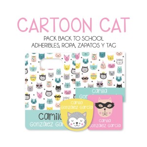 Pack Back to School Cartoon Cat