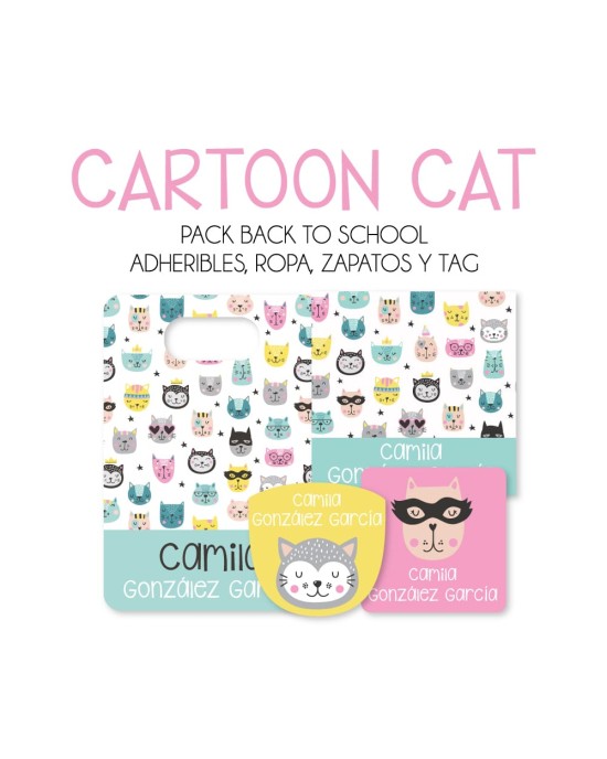 Pack Back to School Cartoon Cat-Pack Back To School