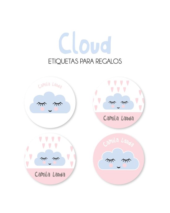Paquete de etiquetas para Regalo Cloud - Etiquetas Para Regalos
