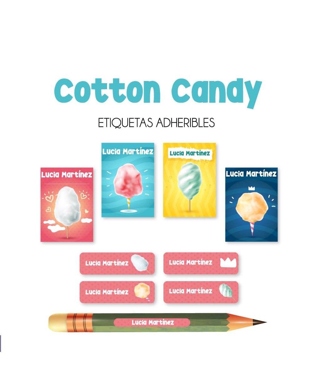 Pack Ropa y Escuela Cotton Candy | Pack Ropa y Adheribles Pack Ropa y Escuela Cotton Candy | Pack Ropa y Adheribles