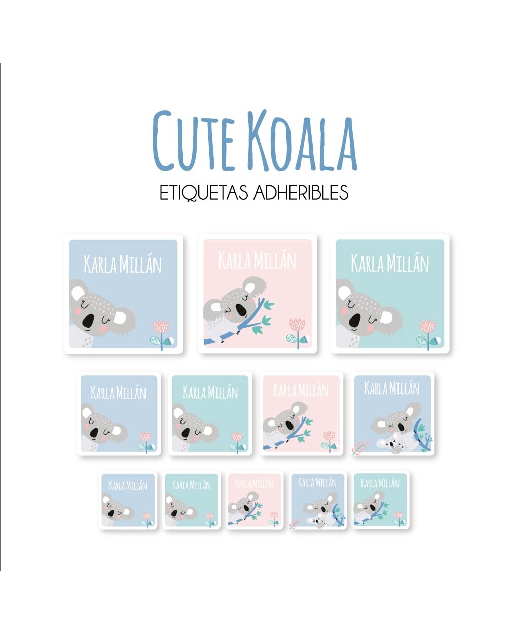 Guarderia Cute Koala-Etiquetas Para Guarderia Guarderia Cute Koala-Etiquetas Para Guarderia