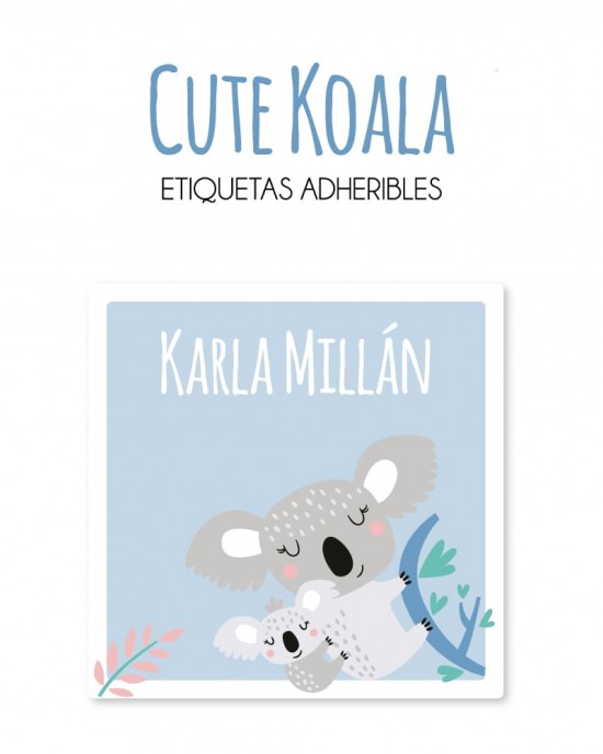 Guarderia Cute Koala-Etiquetas Para Guarderia