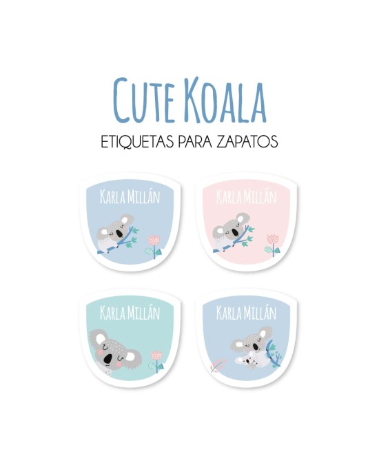 Pack Escuela y Zapatos Cute Koala | Pack Adheribles y Zapatos