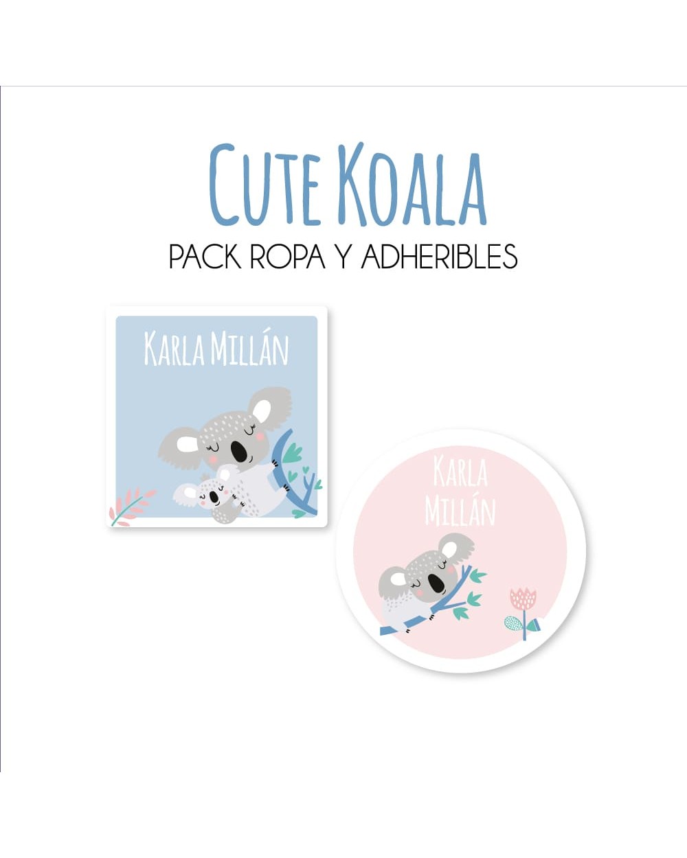 Pack Ropa y Escuela Cute Koala | Pack Ropa y Adheribles Pack Ropa y Escuela Cute Koala | Pack Ropa y Adheribles