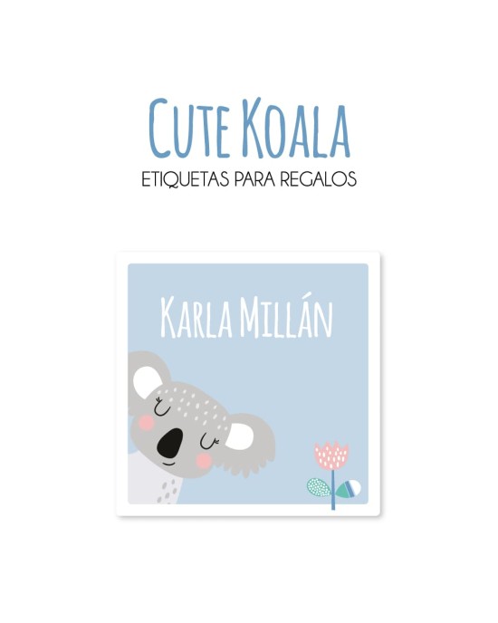 Paquete de etiquetas para Regalo Cute Koala - Etiquetas Para Regalos