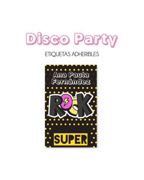 Guarderia Disco Party-Etiquetas Para Guarderia