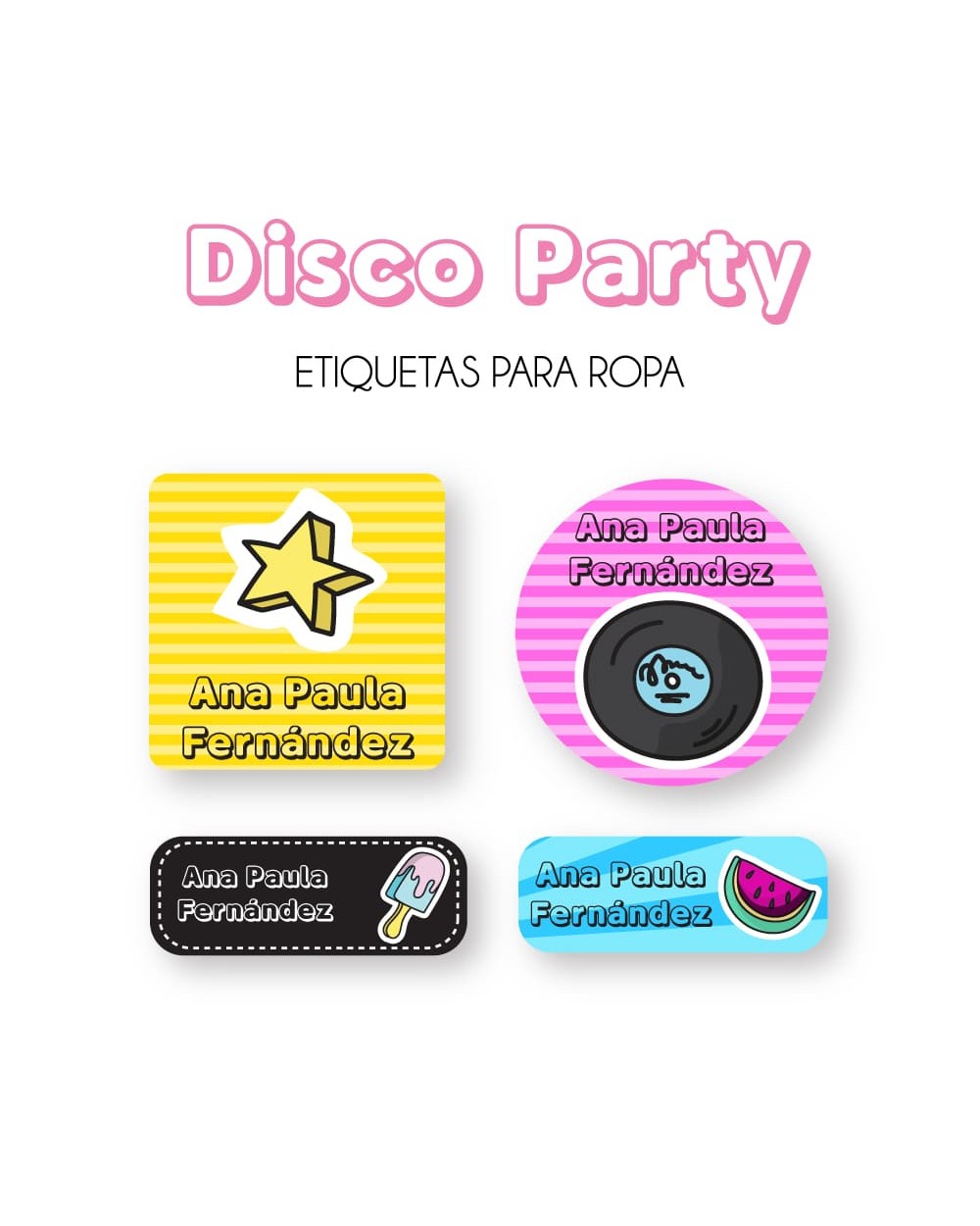 Ropa Disco Party-Etiquetas Para Ropa Ropa Disco Party-Etiquetas Para Ropa