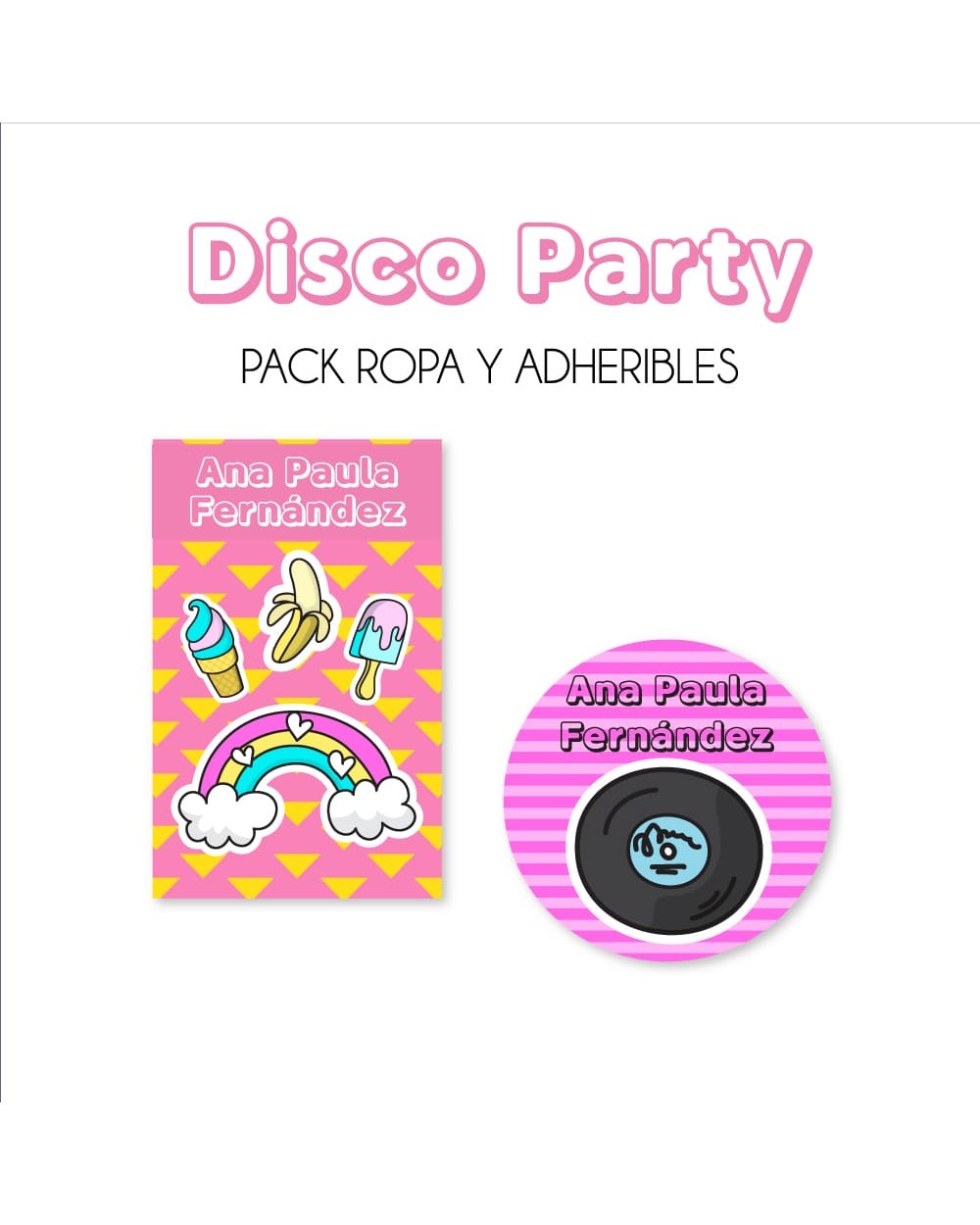 Pack Ropa y Escuela Disco Party | Pack Ropa y Adheribles