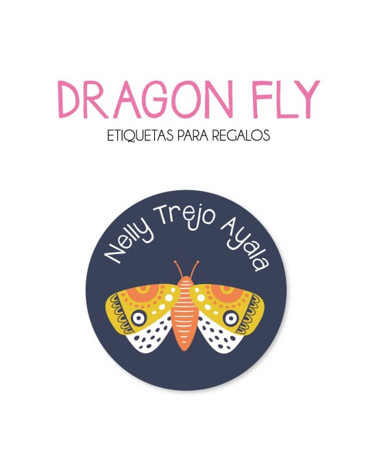 Paquete de etiquetas para Regalo Dragon Fly - Etiquetas Para Regalos