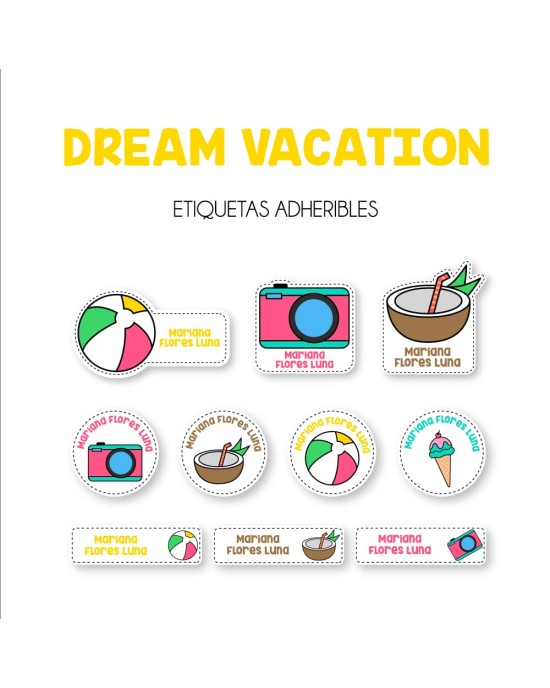 Guarderia Dream Vacation-Etiquetas Para Guarderia