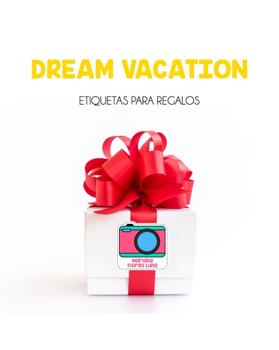 Paquete de etiquetas para Regalo Dream Vacation - Etiquetas Para Regalos