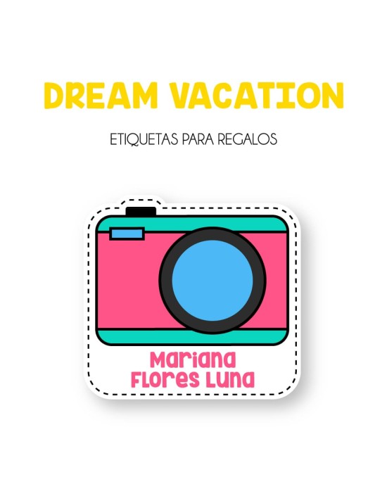 Paquete de etiquetas para Regalo Dream Vacation - Etiquetas Para Regalos