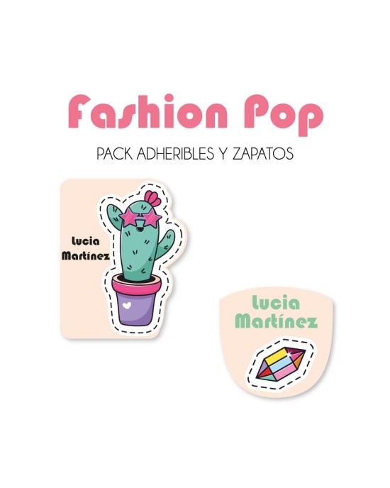 Pack Escuela y Zapatos Fashion Pop | Pack Adheribles y Zapatos
