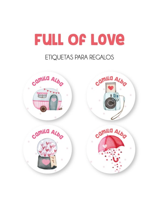 Paquete de etiquetas para Regalo Full of Love - Etiquetas Para Regalos