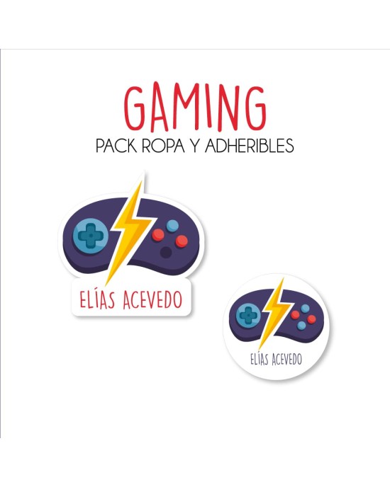 Pack Ropa y Escuela Gaming | Pack Ropa y Adheribles