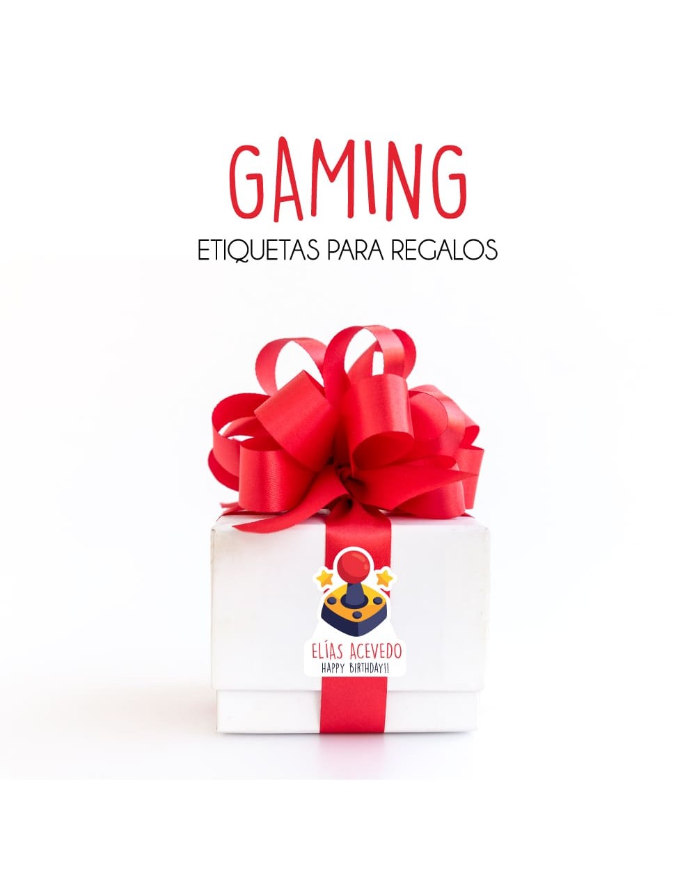 Paquete de etiquetas para Regalo Gaming - Etiquetas Para Regalos