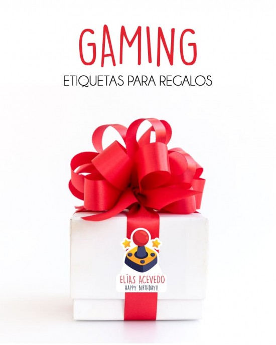 Paquete de etiquetas para Regalo Gaming - Etiquetas Para Regalos