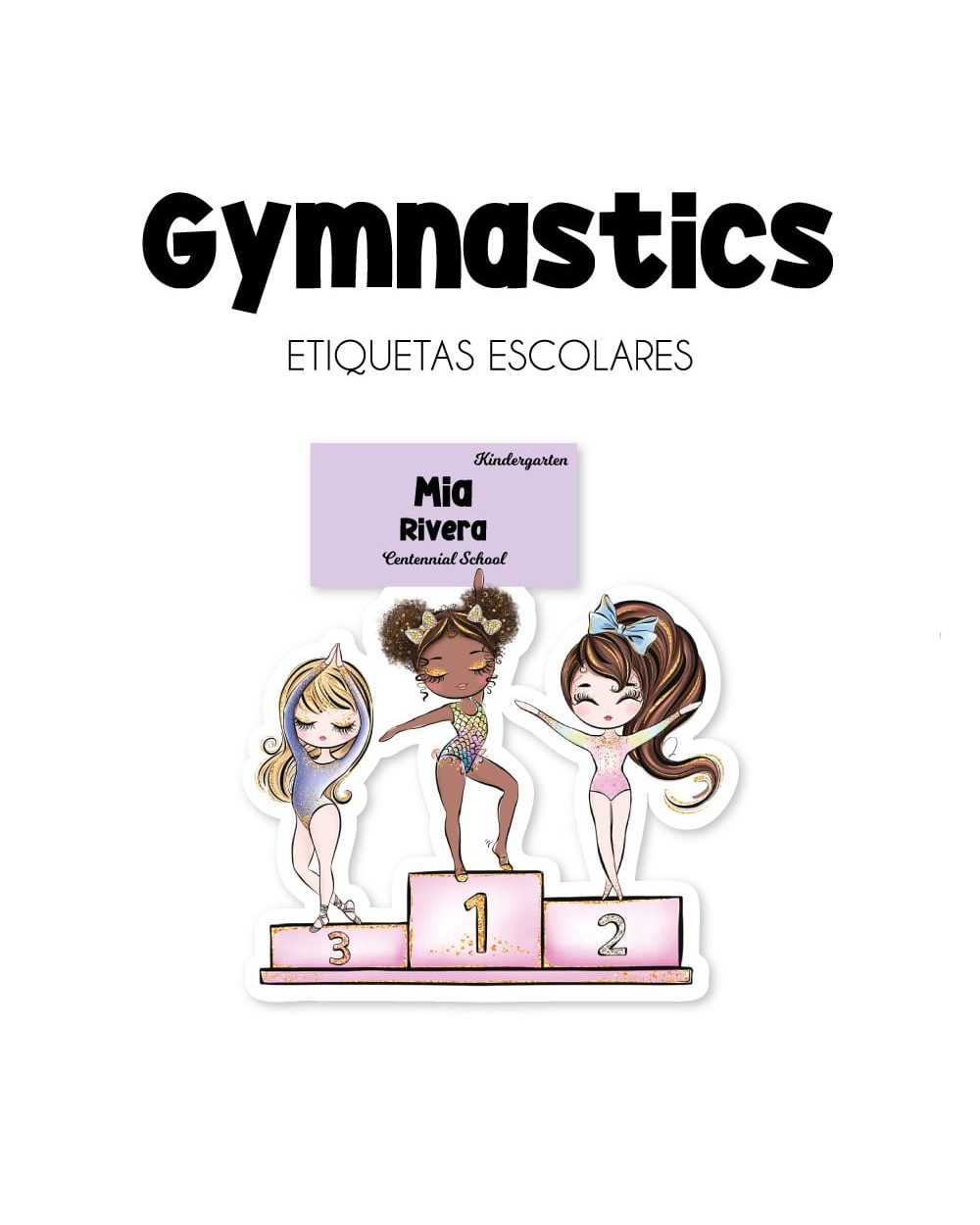 Pack Ropa y Escuela Gymnastics | Pack Etiquetas para Ropa y Adheribles Pack Ropa y Escuela Gymnastics | Pack Etiquetas para Ropa y Adheribles