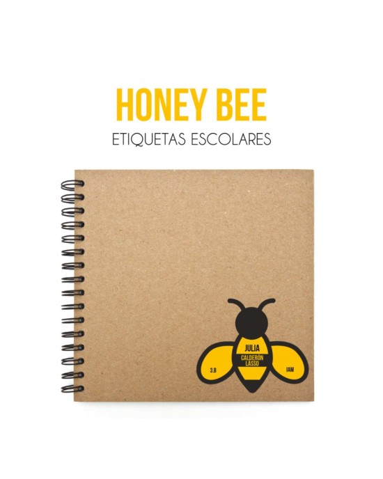 Escuela Adheribles Honey Bee-Etiquetas Para Escuela