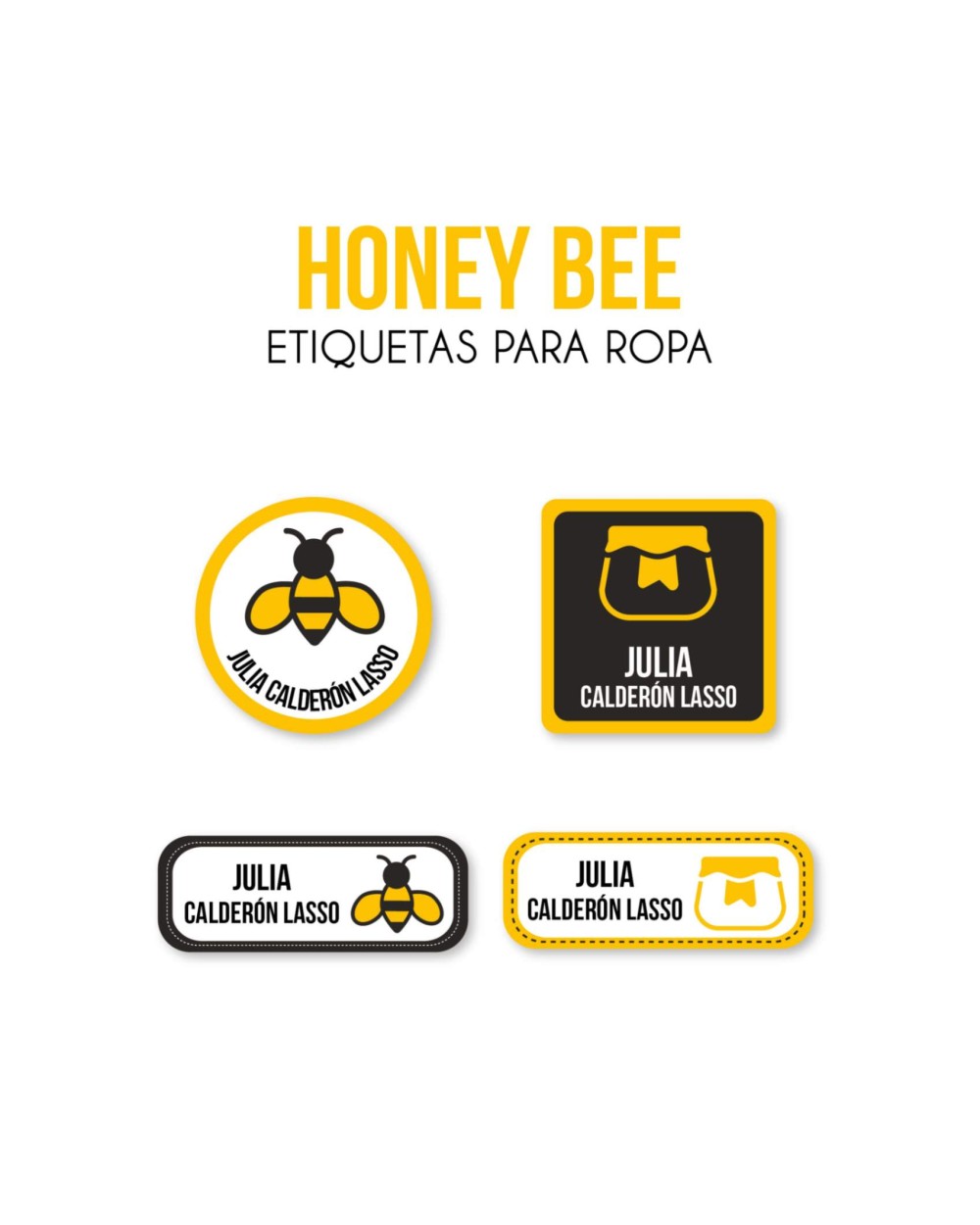 Ropa Honey Bee-Etiquetas Para Ropa Ropa Honey Bee-Etiquetas Para Ropa