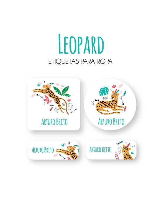 Ropa Leopard-Etiquetas Para Ropa