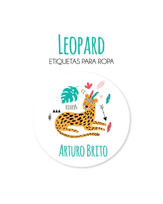 Ropa Leopard-Etiquetas Para Ropa