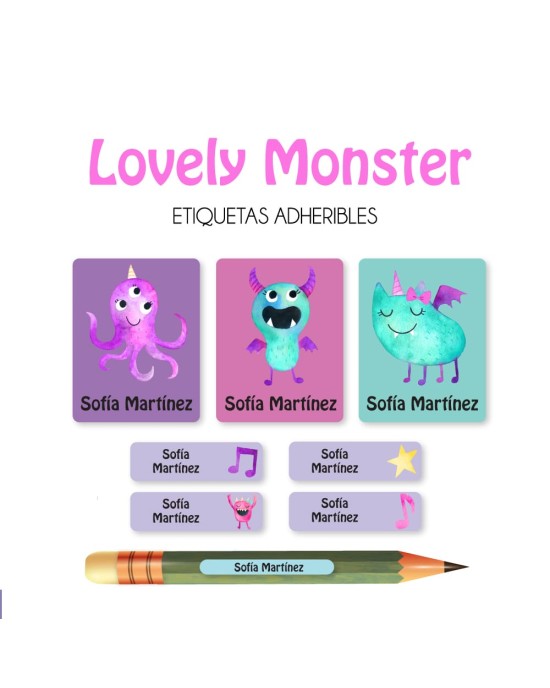 Pack Ropa y Escuela Lovely Monster | Pack Ropa y Adheribles