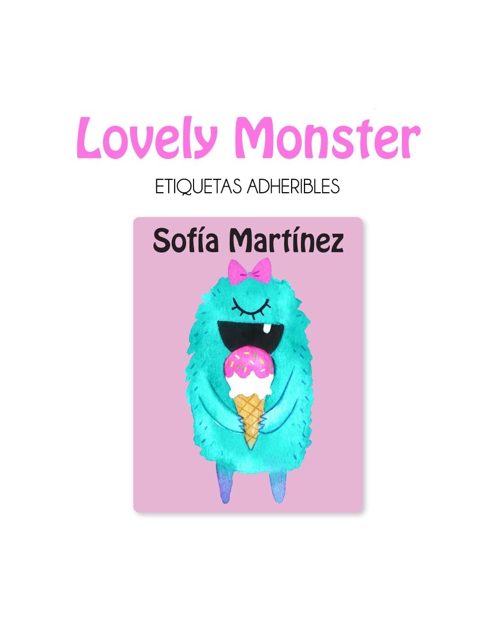 Pack Ropa y Escuela Lovely Monster | Pack Ropa y Adheribles