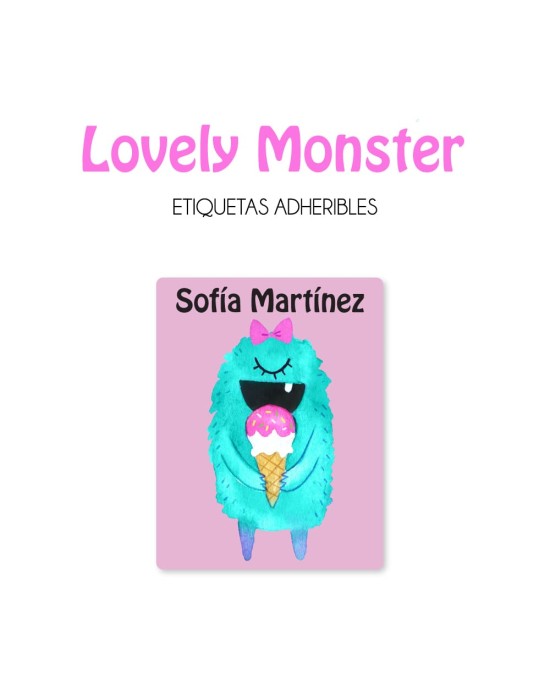 Guarderia Lovely Monster-Etiquetas Para Guarderia