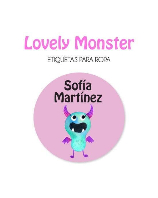 Ropa Lovely Monster-Etiquetas Para Ropa