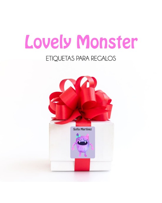 Paquete de etiquetas para Regalo Lovely Monster - Etiquetas Para Regalos