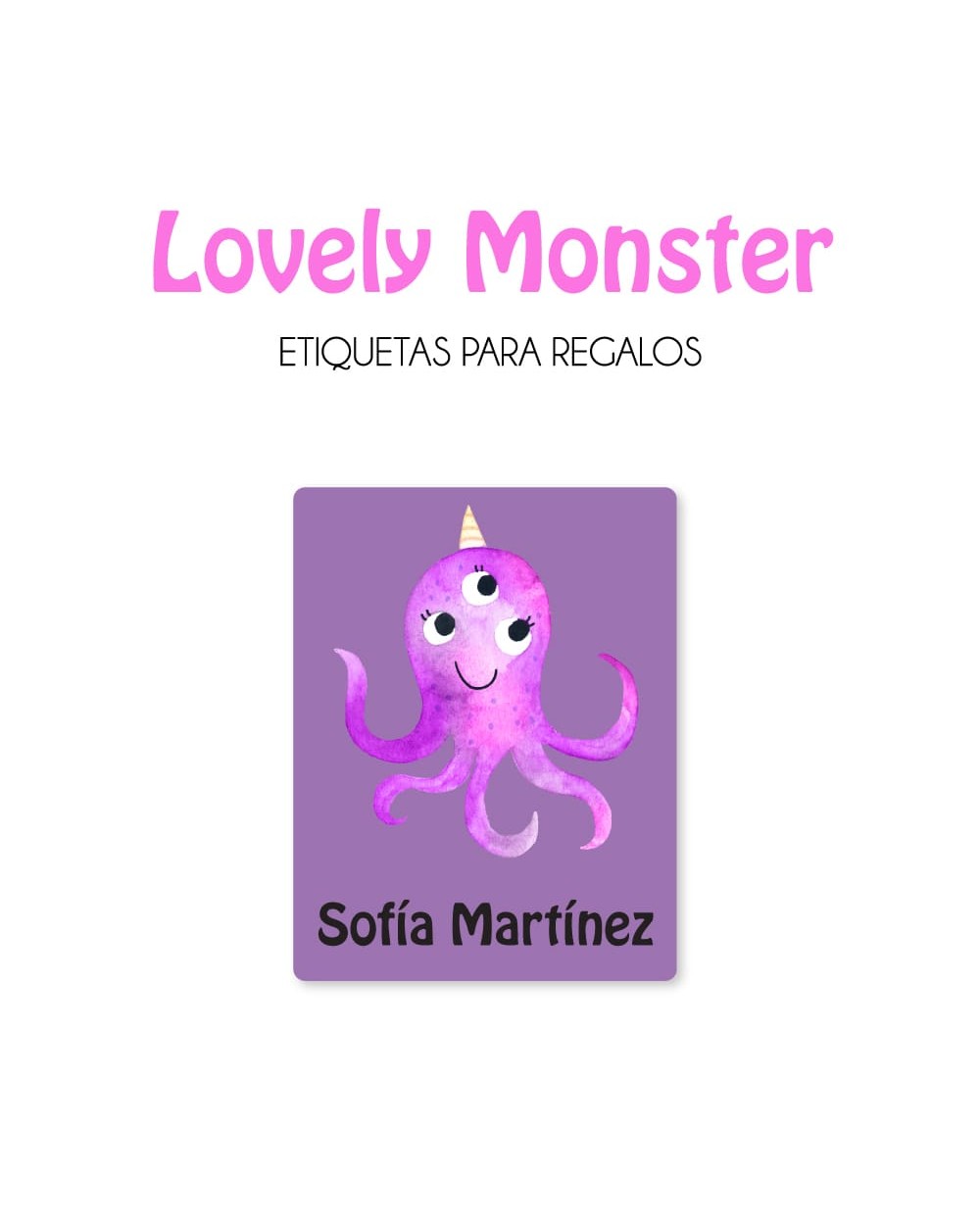 Paquete de etiquetas para Regalo Lovely Monster - Etiquetas Para Regalos Paquete de etiquetas para Regalo Lovely Monster - Etiquetas Para Regalos