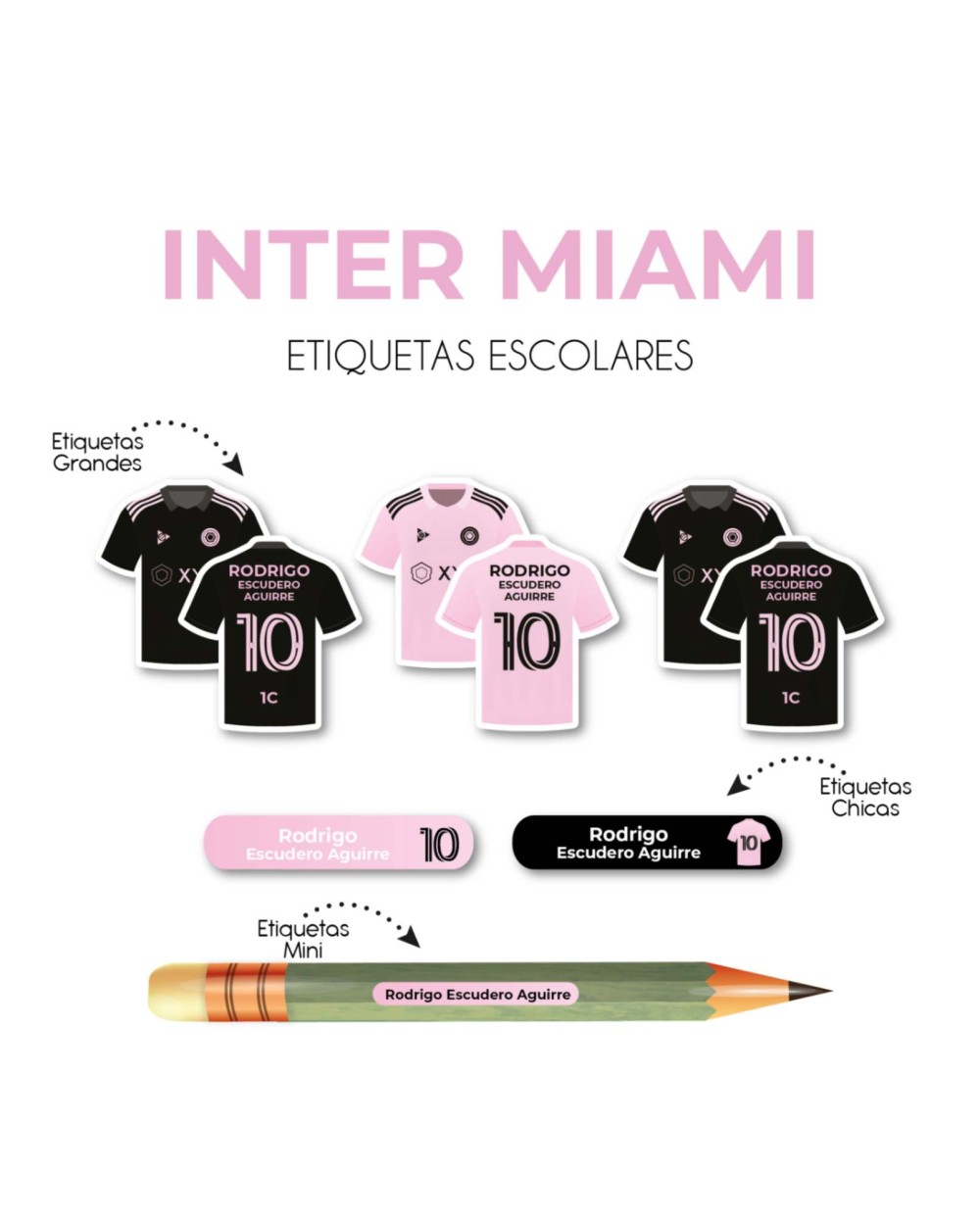 Pack Ropa y Escuela Inter Miami | Pack Ropa y Adheribles Pack Ropa y Escuela Inter Miami | Pack Ropa y Adheribles