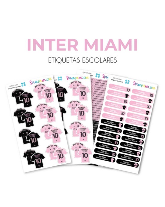 Escuela Adheribles Inter Miami-Etiquetas Para Escuela