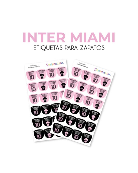 Paquete de etiquetas para Zapato Inter Miami - Etiquetas Para Zapatos