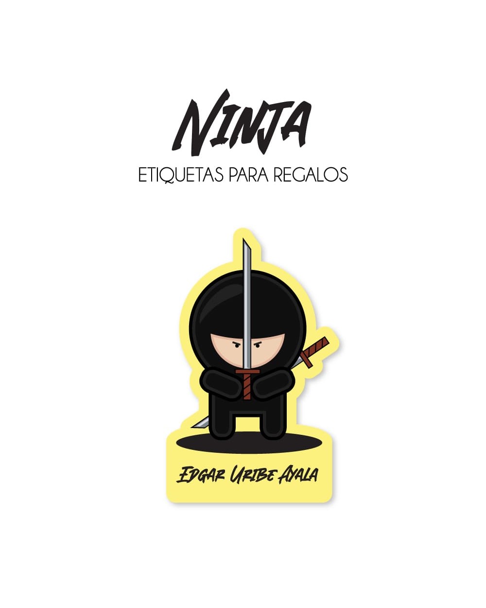 Paquete de etiquetas para Regalo Ninja - Etiquetas Para Regalos Paquete de etiquetas para Regalo Ninja - Etiquetas Para Regalos