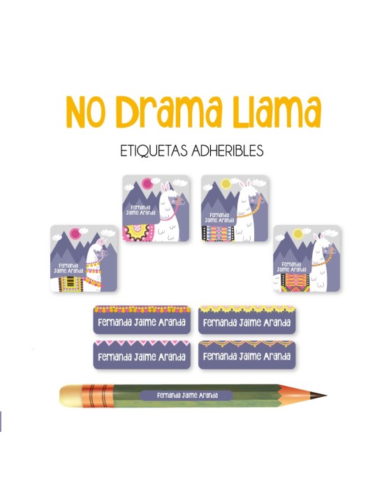 Pack Escuela y Zapatos No Drama Llama | Pack Adheribles y Zapatos