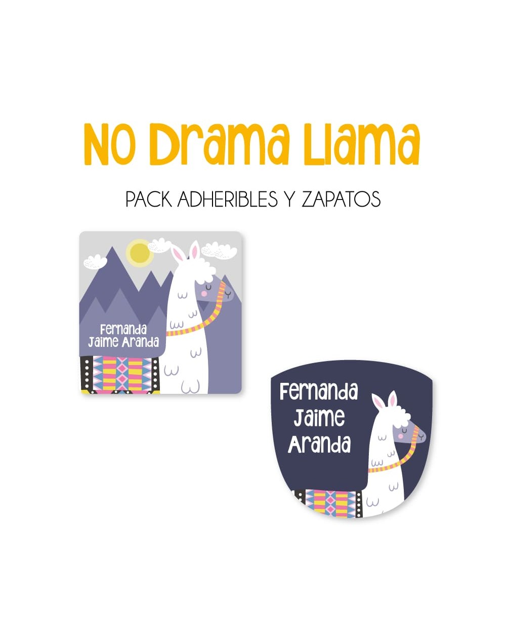 Pack Escuela y Zapatos No Drama Llama | Pack Adheribles y Zapatos Pack Escuela y Zapatos No Drama Llama | Pack Adheribles y Zapatos