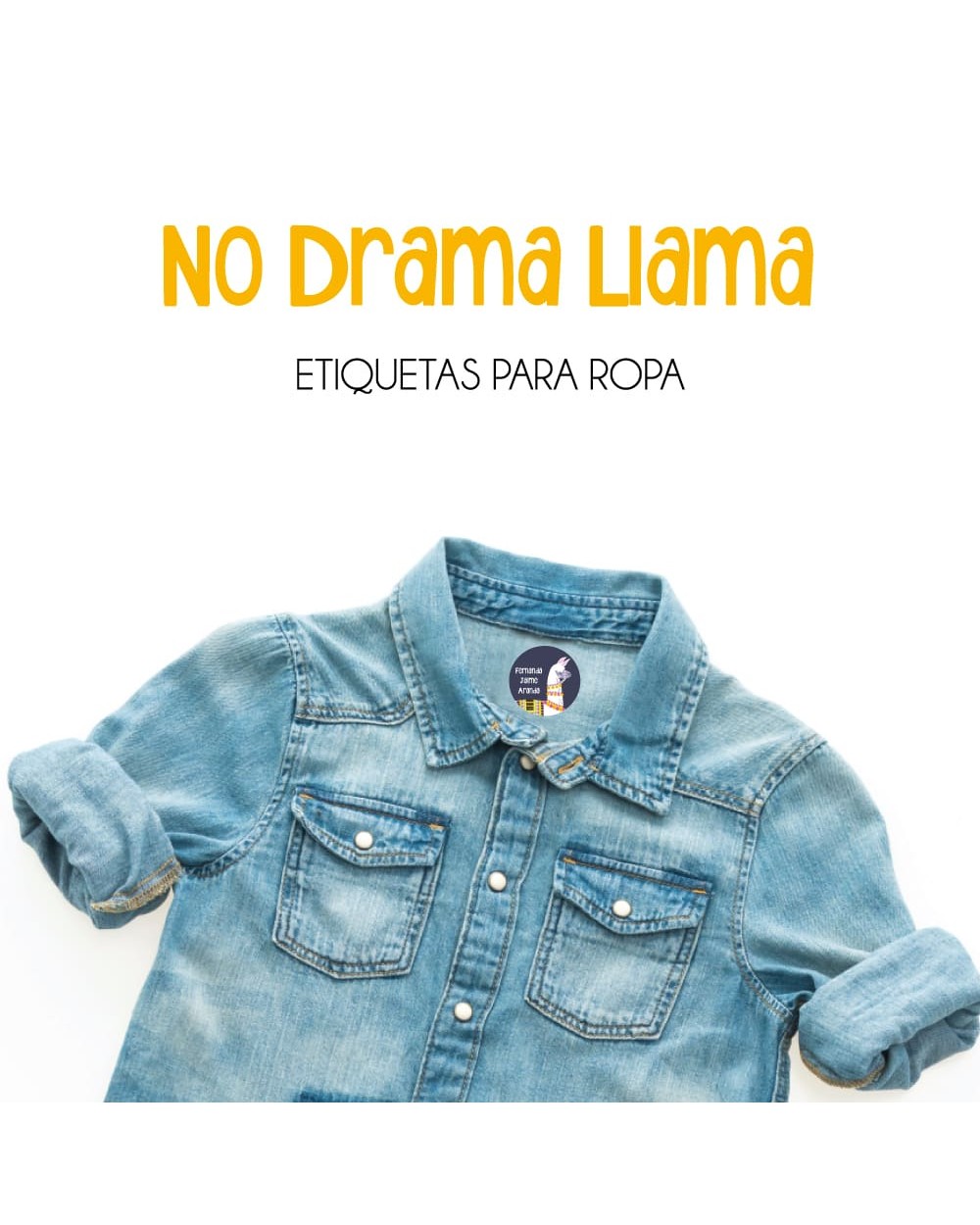 Ropa No Drama Llama-Etiquetas Para Ropa Ropa No Drama Llama-Etiquetas Para Ropa