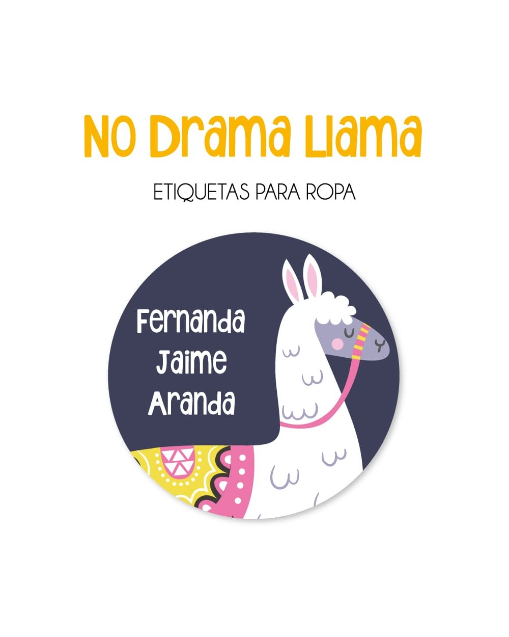Ropa No Drama Llama-Etiquetas Para Ropa Ropa No Drama Llama-Etiquetas Para Ropa