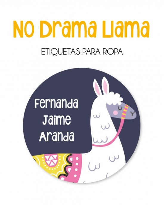 Ropa No Drama Llama-Etiquetas Para Ropa