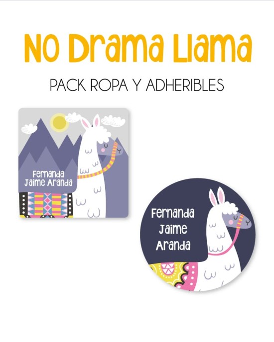 Pack Ropa y Escuela No Drama Llama | Pack Ropa y Adheribles