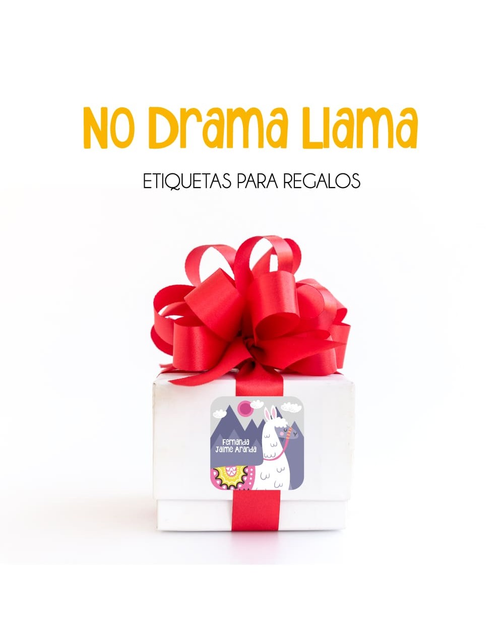 Paquete de etiquetas para Regalo No Drama Llama - Etiquetas Para Regalos