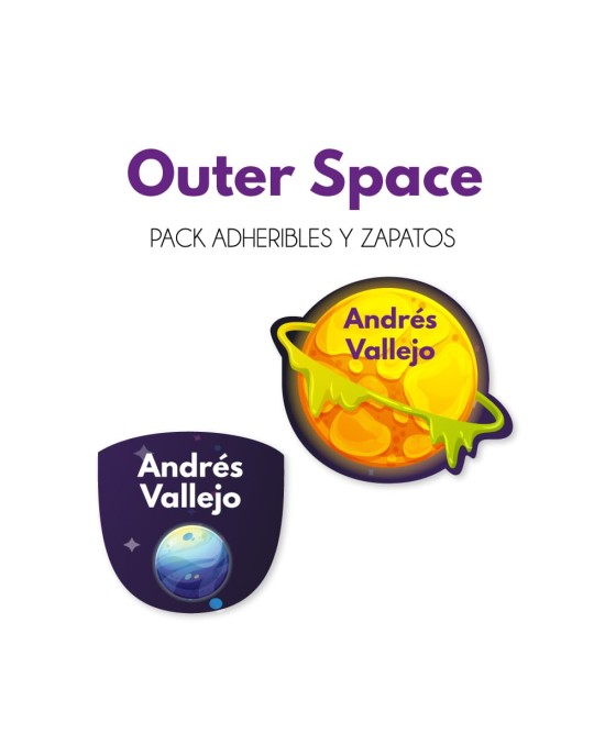 Pack Escuela y Zapatos Outer Space | Pack Adheribles y Zapatos