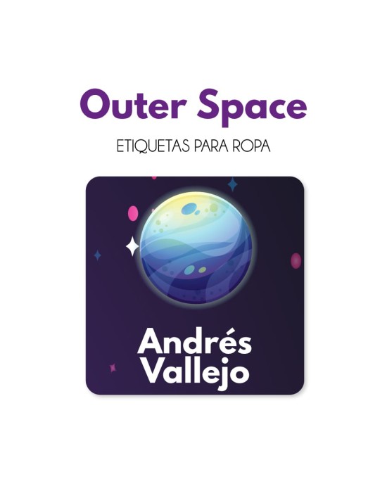 Ropa Outer Space-Etiquetas Para Ropa