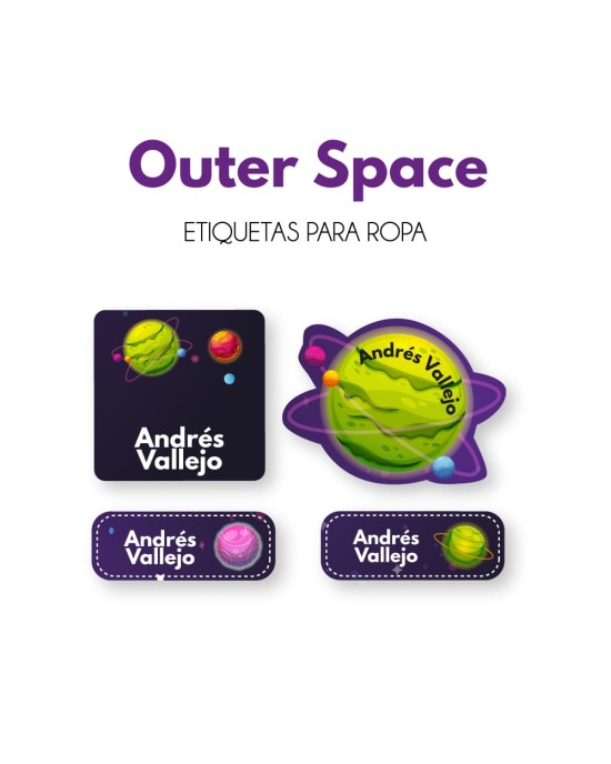 Ropa Outer Space-Etiquetas Para Ropa