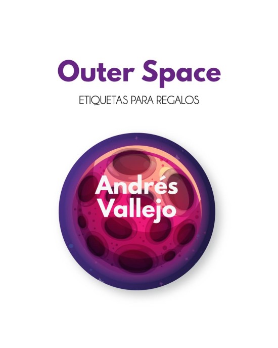 Paquete de etiquetas para Regalo Outer Space - Etiquetas Para Regalos
