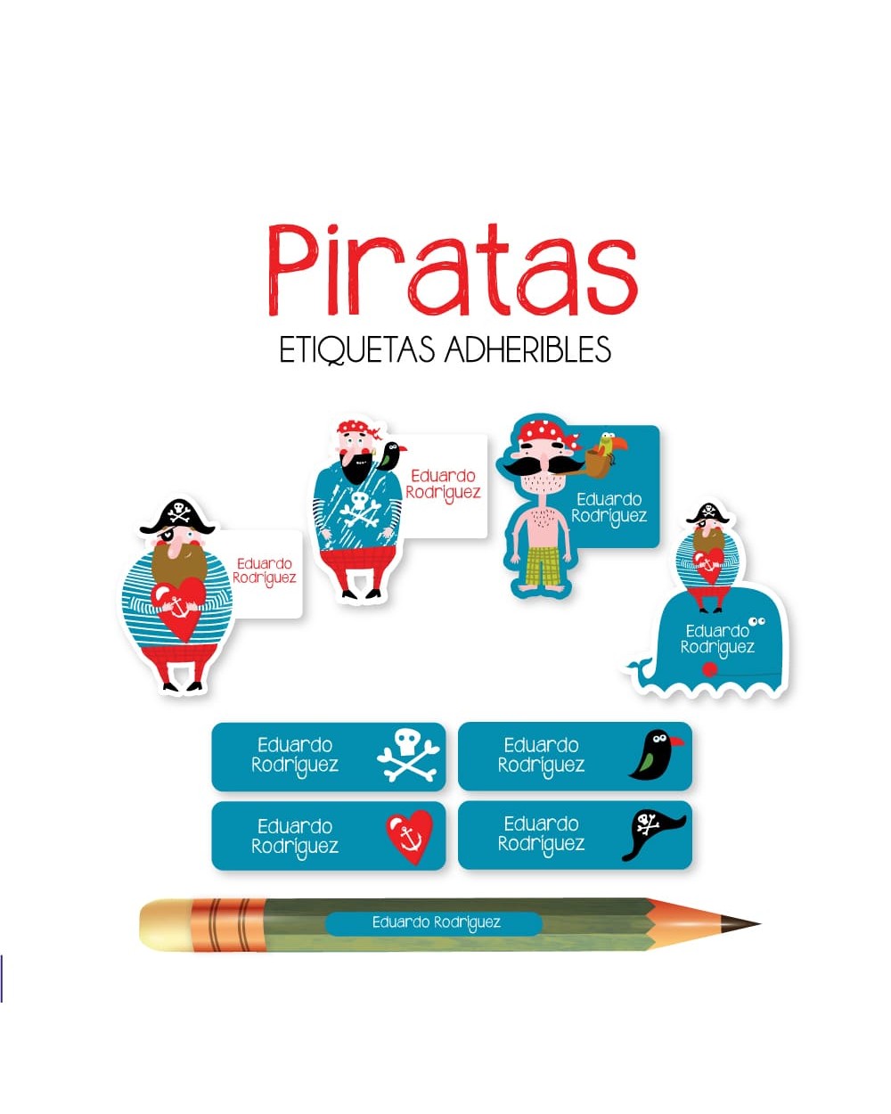 Pack Ropa y Escuela Piratas | Pack Ropa y Adheribles