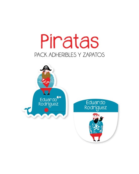Pack Escuela y Zapatos Piratas | Pack Adheribles y Zapatos